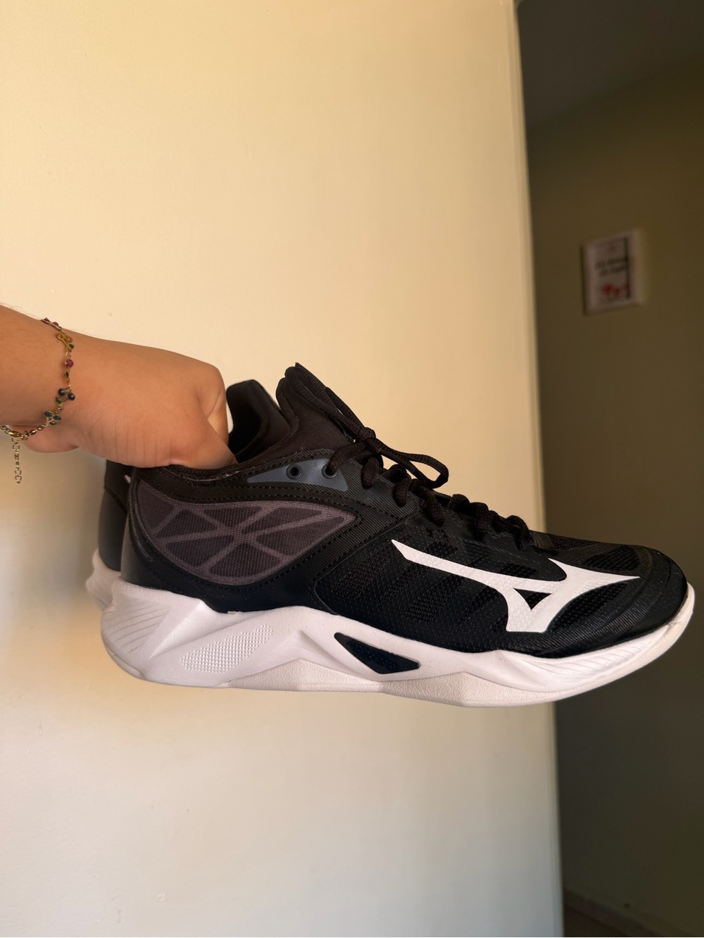 Mizuno Black White Athletic Running Shoe